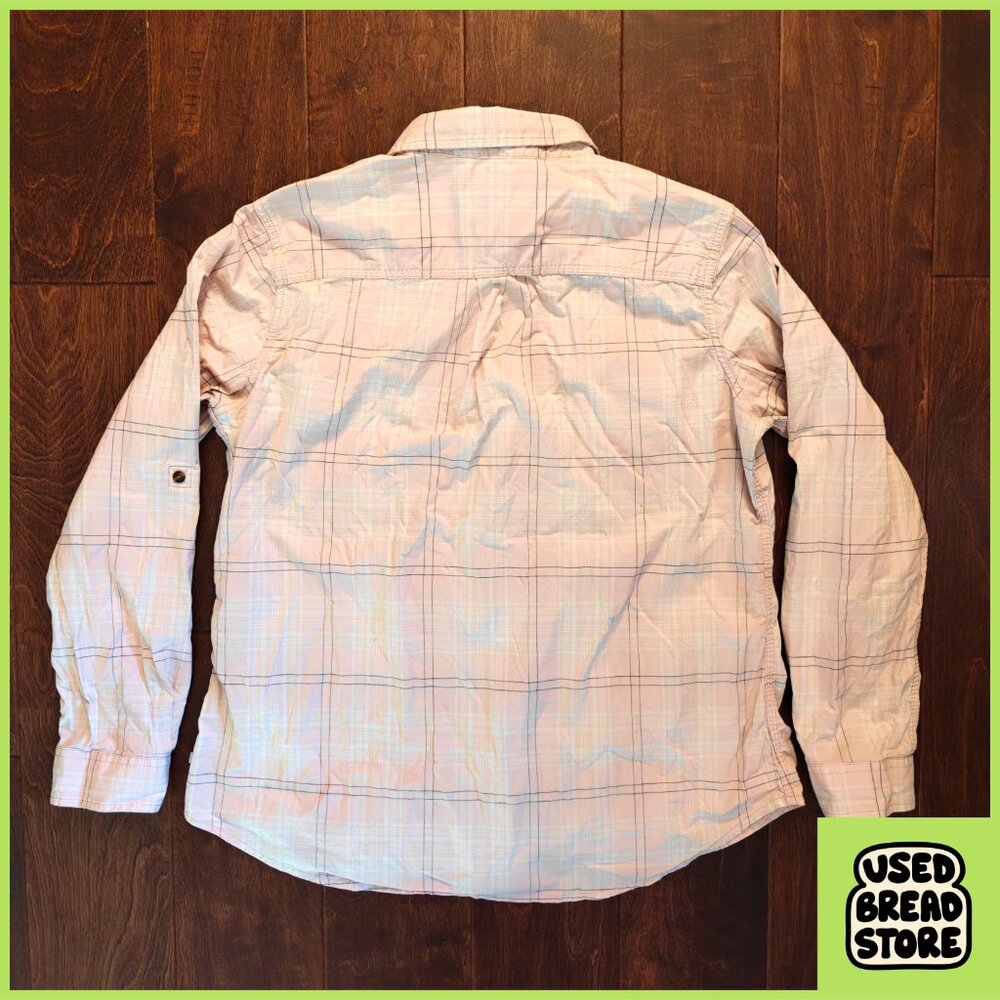 Womens XL 16/18 Cotton Carhartt Plaid Button Up Pink Long Sleeve Workwear Shirt - Picture 2 of 4